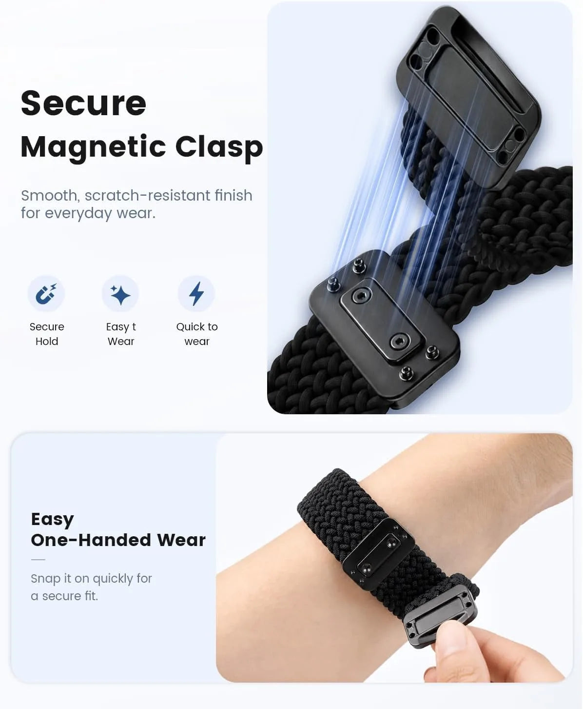 Magnetic Braided Nylon Band for Google Fitbit Air