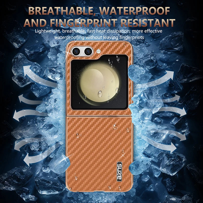 Luxury Carbon Fiber Pattern Phone Case for Samsung Galaxy Z Flip 6