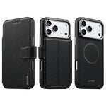 Triangle Pattern PU Leather MagSafe Case with Detachable Card Slots for iPhone 17 Series