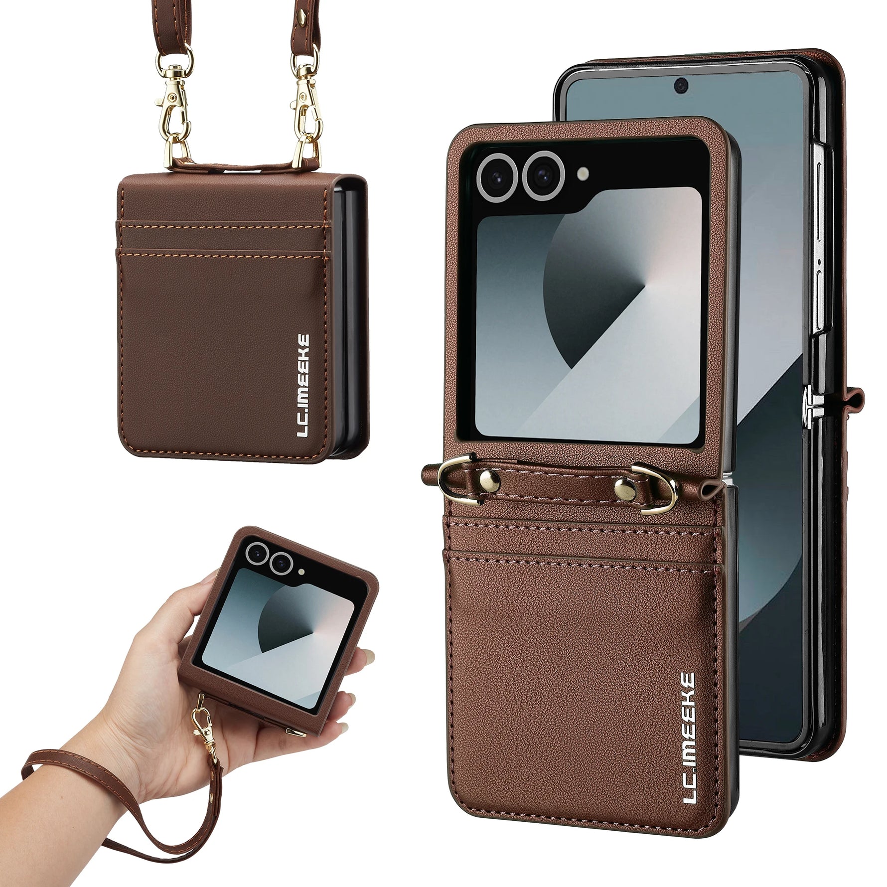 Samsung Galaxy Z Flip 6 Wallet Case with Strap and Card Holder
