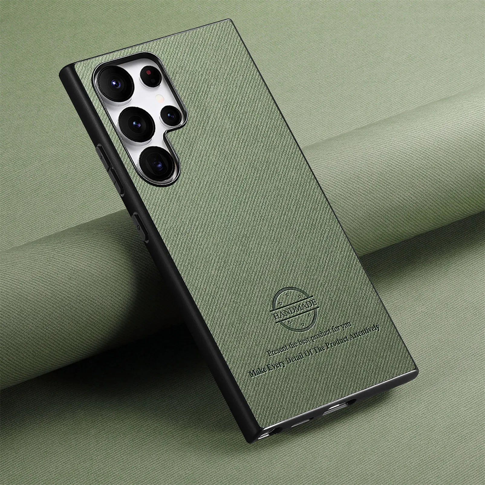 Cloth-Grain Leather Case for Samsung Galaxy S24 Series