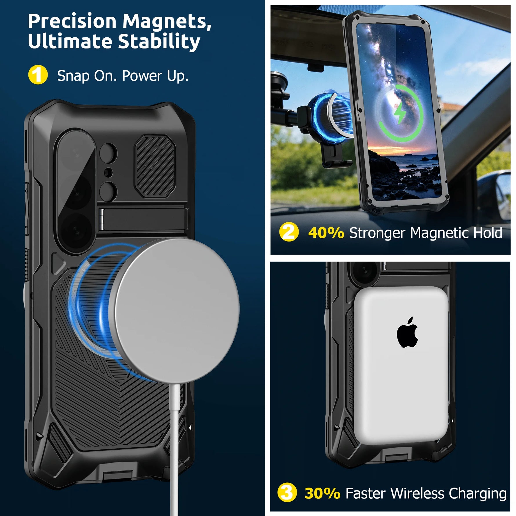 Heavy-Duty Aluminum Case with Glass and Camera Stand for Samsung Galaxy S26 Ultra