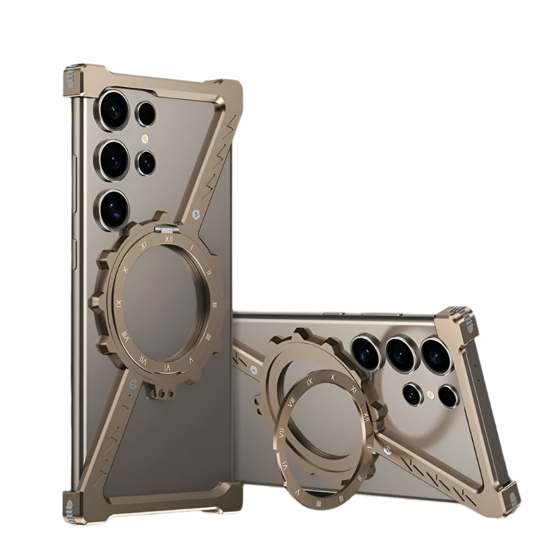 Z-Shaped Gear Design Frameless Aluminum Alloy Magnetic Case for Samsung Galaxy S24 Ultra