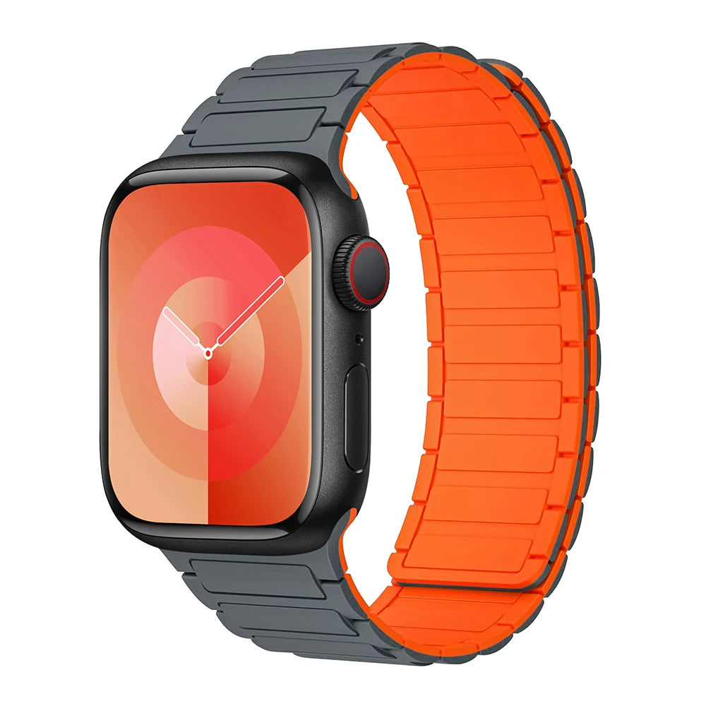 Silicone Replacement Strap with Magnetic Closure for Apple Watch
