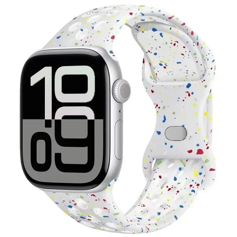 Breathable Silicone Band with Perforated Ventilation for Apple Watch