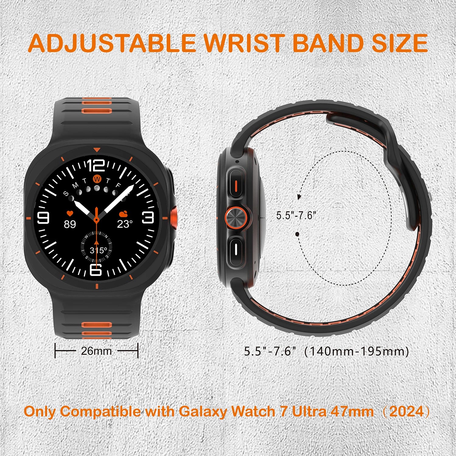 Sports Silicone Soft Loop Strap for Samsung Galaxy Watch Ultra and Samsung Galaxy Watch Ultra (2025)