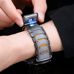 Titanium Link Bracelet Band with Magnetic Light-Up Buckle for Samsung Galaxy Watch Ultra 2