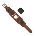 Genuine Leather Cuff Band with Metal Pin-Buckle for Apple Watch