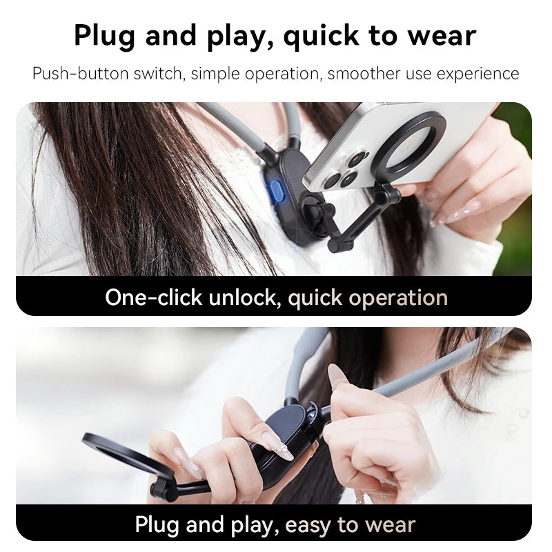 Universal Neck Mount Magnetic Phone Clip