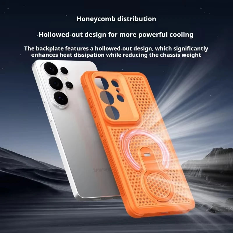 Heat Dissipation Magnetic Case with Adjustable Kickstand for Samsung Galaxy S26 Series