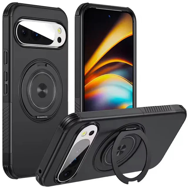 Shockproof TPU and PC Case with 360° Rotating Magnetic Ring for Google Pixel 10 Series