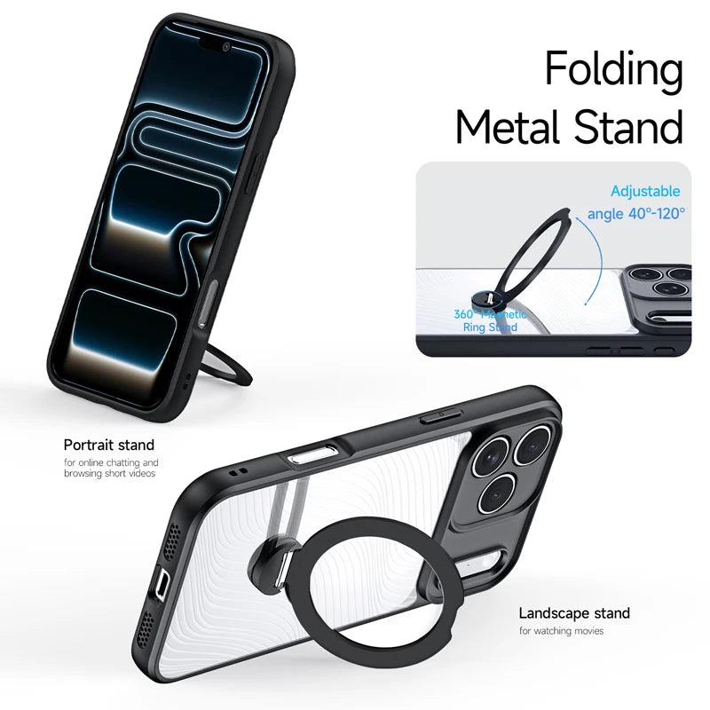 Shockproof MagSafe Ring Stand Case for iPhone 17 Pro & Pro Max