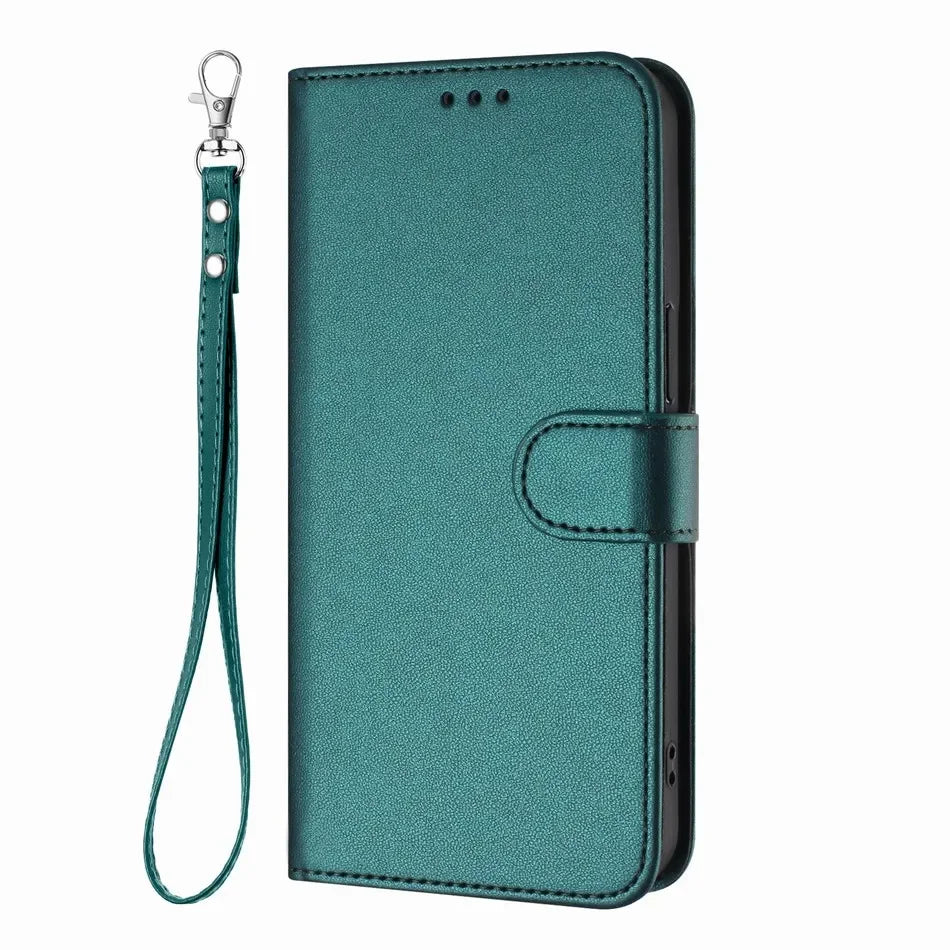iPhone 15 Series Book-Style Leather Case with Wallet Function