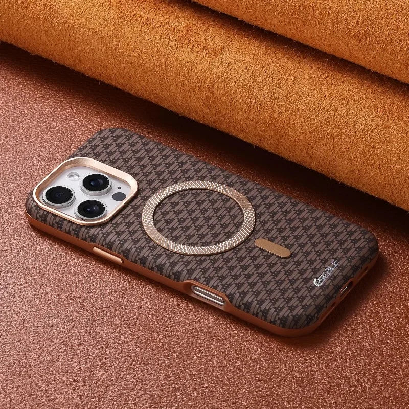 Shockproof Business Leather MagSafe Case for iPhone 16 Series