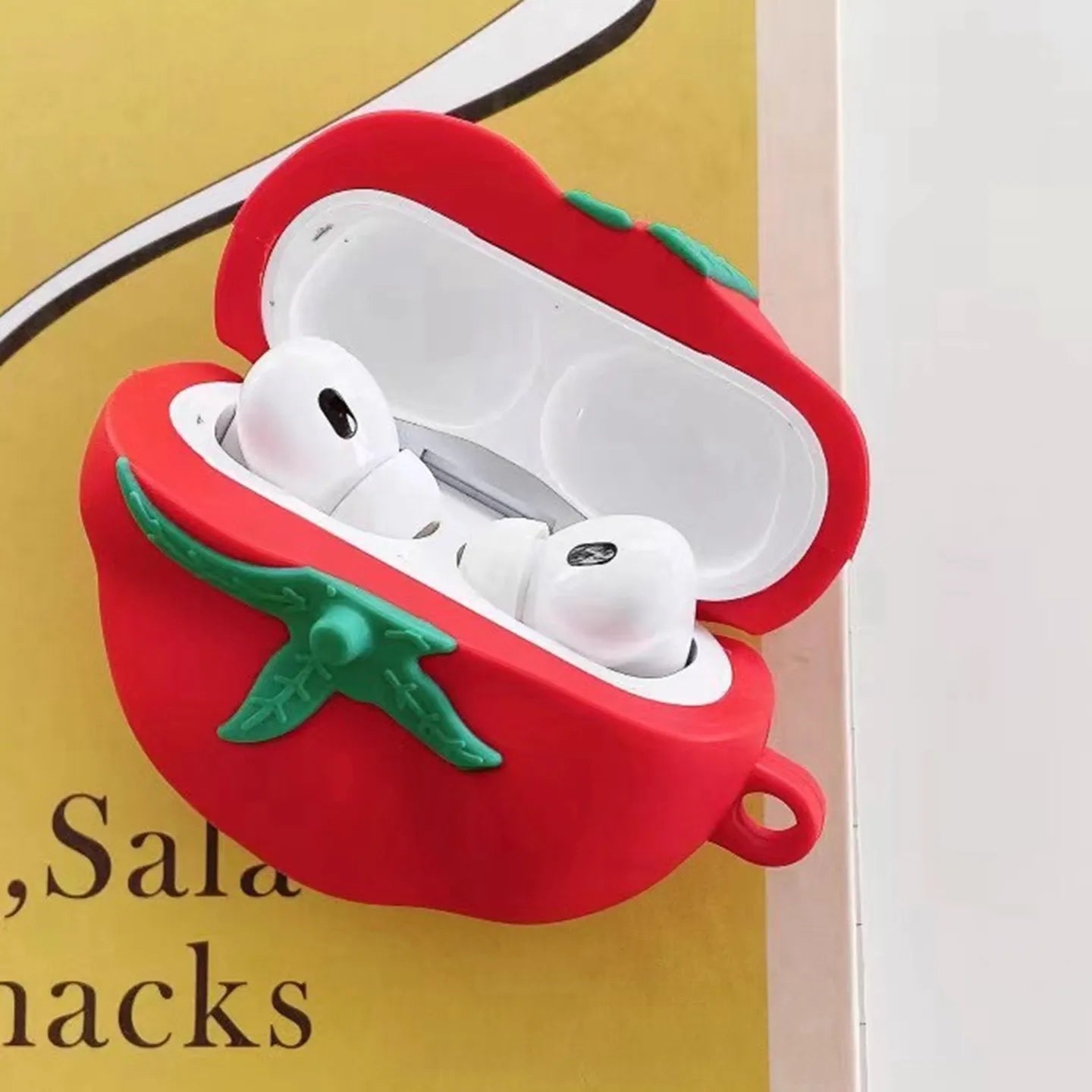Soft Silicone Tomato Design Case for AirPods Pro 2