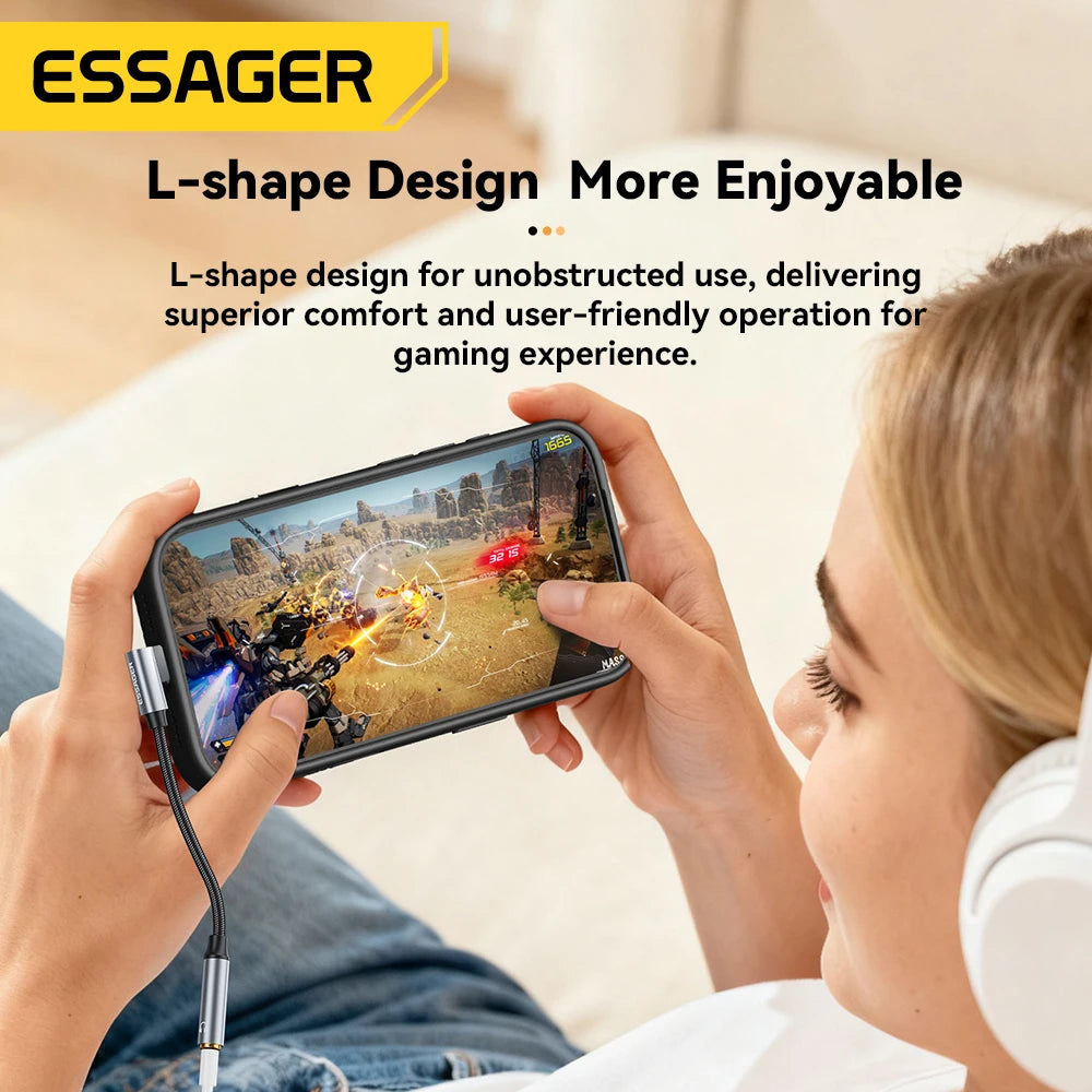 Essager L-Shaped USB-C to 3.5mm Audio Cable