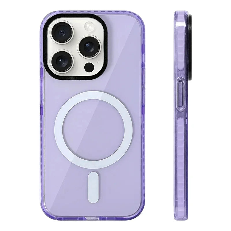 Neon Color Clear Bumper MagSafe Case for iPhone 15 Series