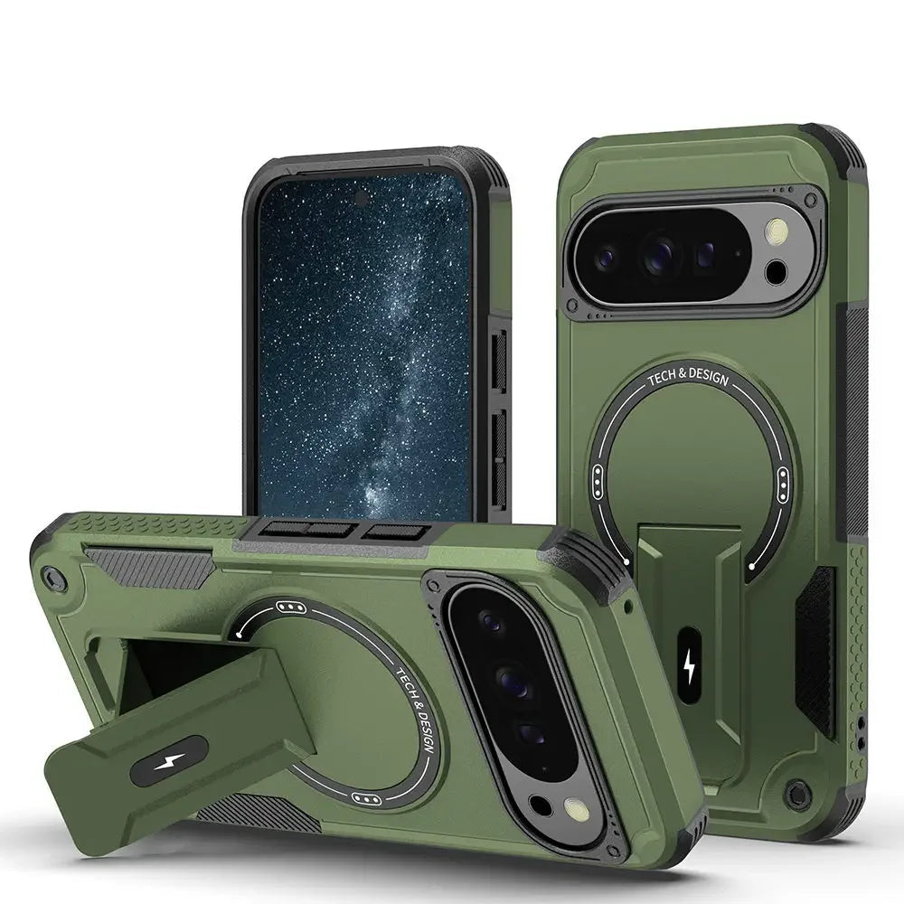 Armor Shockproof Magnetic Case & Foldable Stand for Google Pixel 10 Series