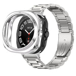 TPU Protective Case + Stainless Steel Metal Strap for Samsung Galaxy Watch Ultra and Samsung Galaxy Watch Ultra (2025)