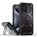 Heavy-Duty Shockproof Armor MagSafe Case with Ring Stand for iPhone 15 Series