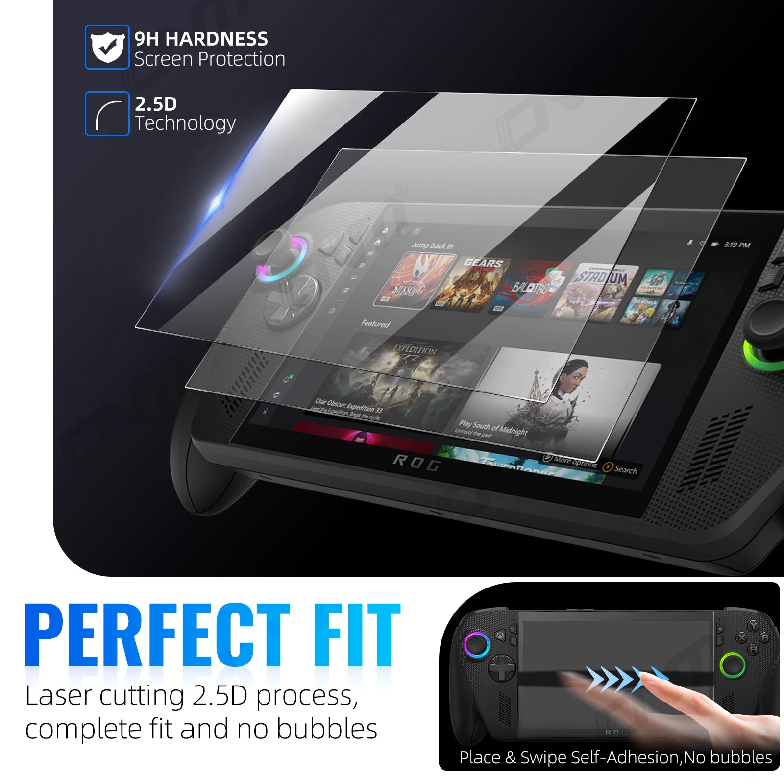 3-Pack 9H Tempered Glass Screen Protector for Asus ROG Ally X