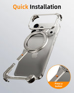 iPhone 17 Series Shockproof Z-Shape Case with 360° Magnetic Rotating Stand