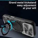 Rugged MagSafe Case with Rotating Ring Holder and Lens Cover for iPhone 17 Series