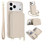iPhone 17 Series Crossbody Leather Wallet Case
