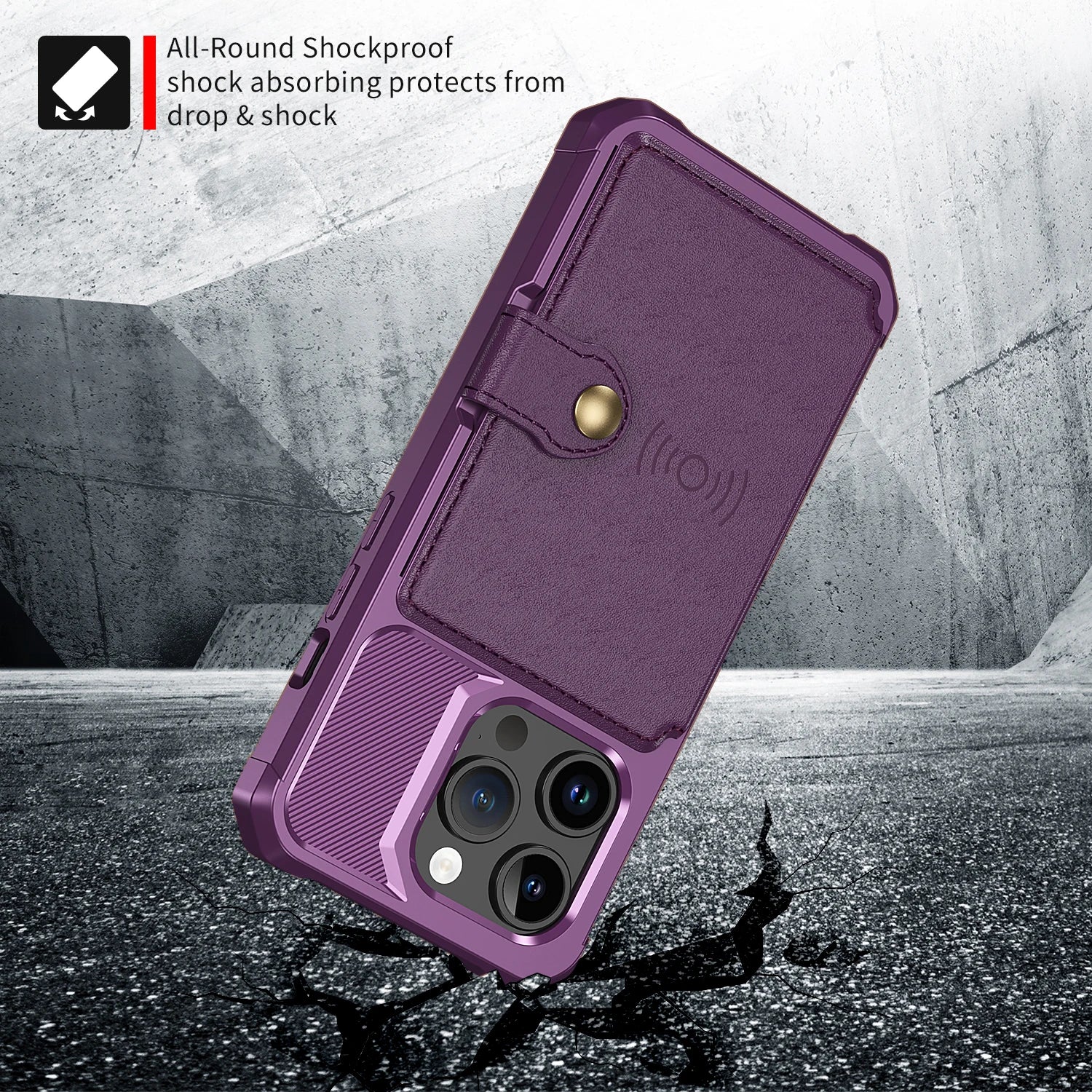 Magnetic Leather Wallet Case with Card Slots for iPhone 14 Series