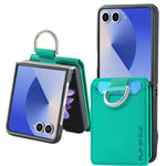 Protective Leather Wallet Case with Ring and Card Holder for Samsung Galaxy Z Flip 7