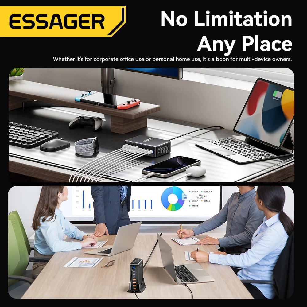 Essager 320W GaN 8-Port USB-C Charging Station