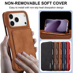 Premium Leather Wallet Flip Cover with Card Slots for iPhone 17 Series
