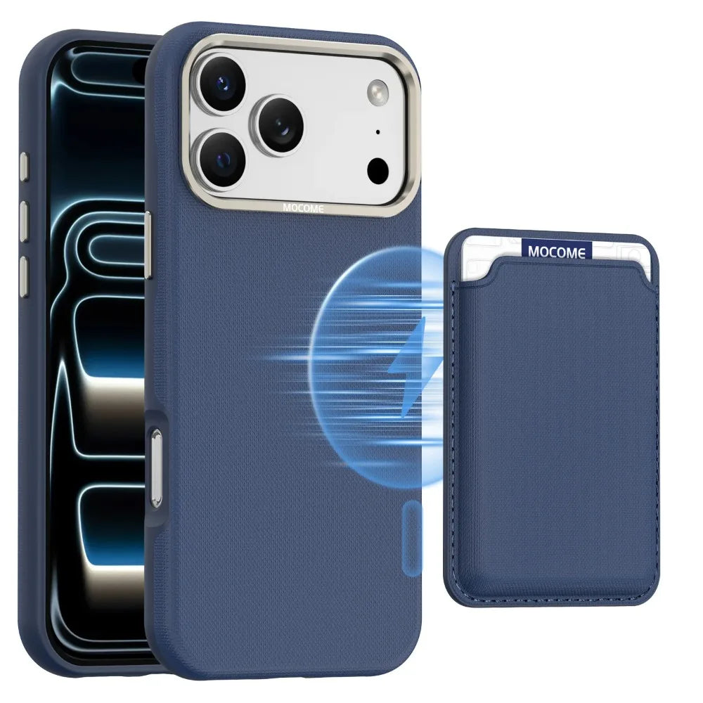 iPhone 17 Series MagSafe Leather Case with Removable Card Holder Slot