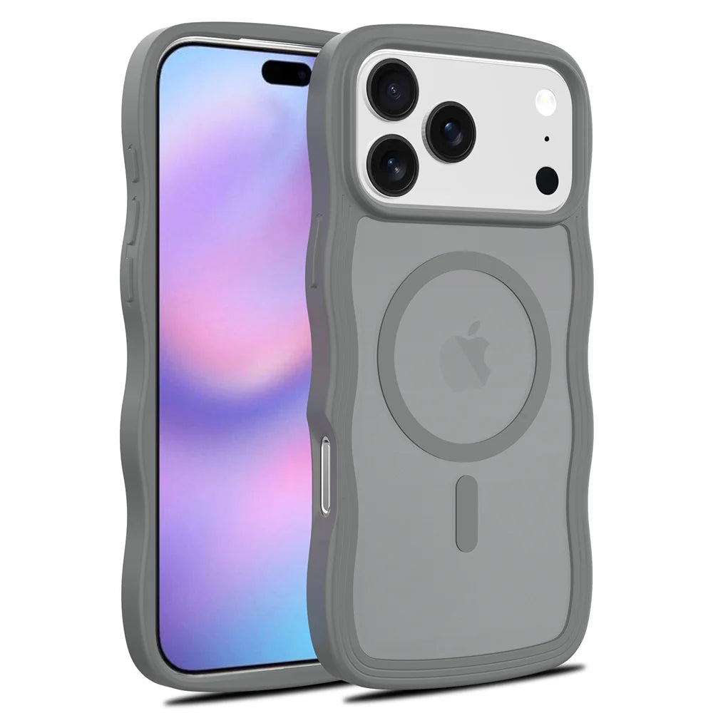 Stylish Curly Wave Matte MagSafe Case for iPhone 17 Series