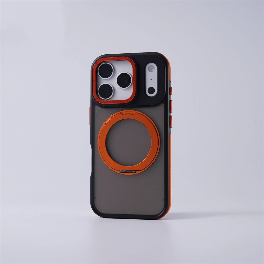 Shockproof MagSafe Case with 360° Rotating Ring Stand for iPhone 18 Series