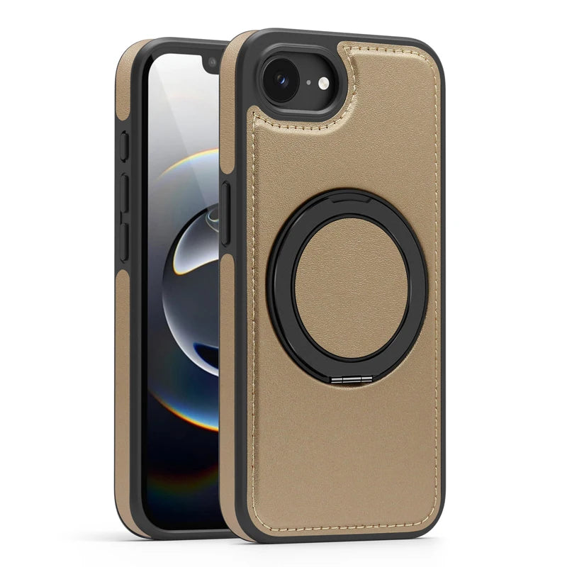 Shockproof Magnetic PC + TPU Case with 360° Rotating Ring Holder for iPhone 16e