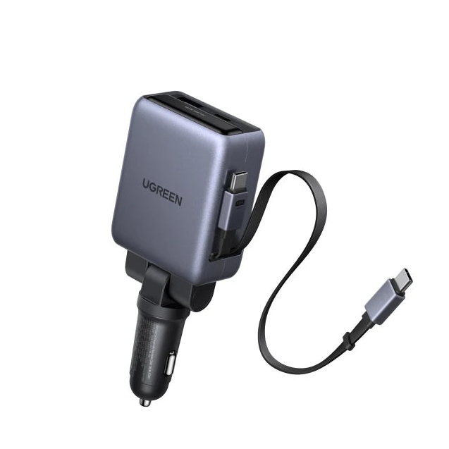 UGREEN 150W Dual Retractable Cable Car Charger