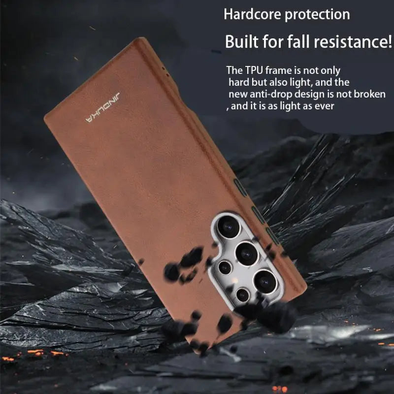 Luxury Shockproof Leather Magnetic Phone Case for Samsung Galaxy S24 Series