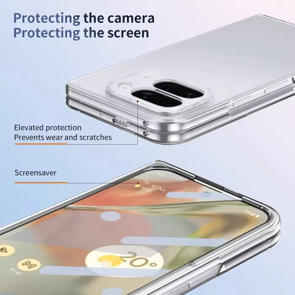 Googel Pixel 10 Pro Fold Clear Case with HD Front Protection Film