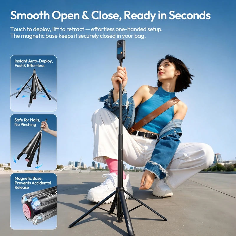 Ulanzi TT91 Auto-Open Extension Pole Selfie Stick Tripod