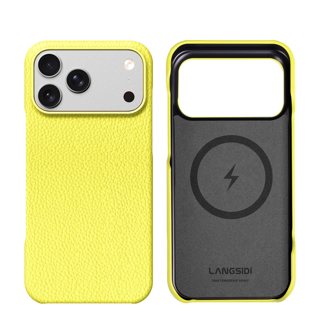 Lychee Leather MagSafe Case with Raised Lens Protection for iPhone 17 Series
