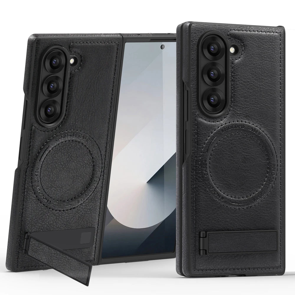 Samsung Galaxy Z Fold 6 PU Leather Magnetic Case with Kickstand