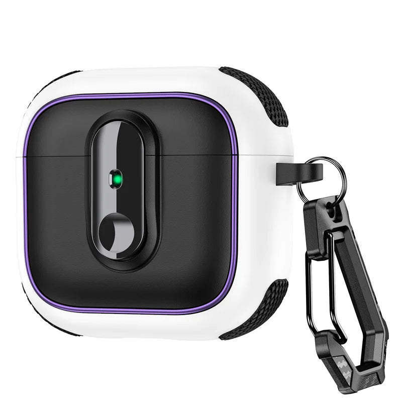 Shockproof Padded Case with Metal Carabiner Clip for AirPods 4