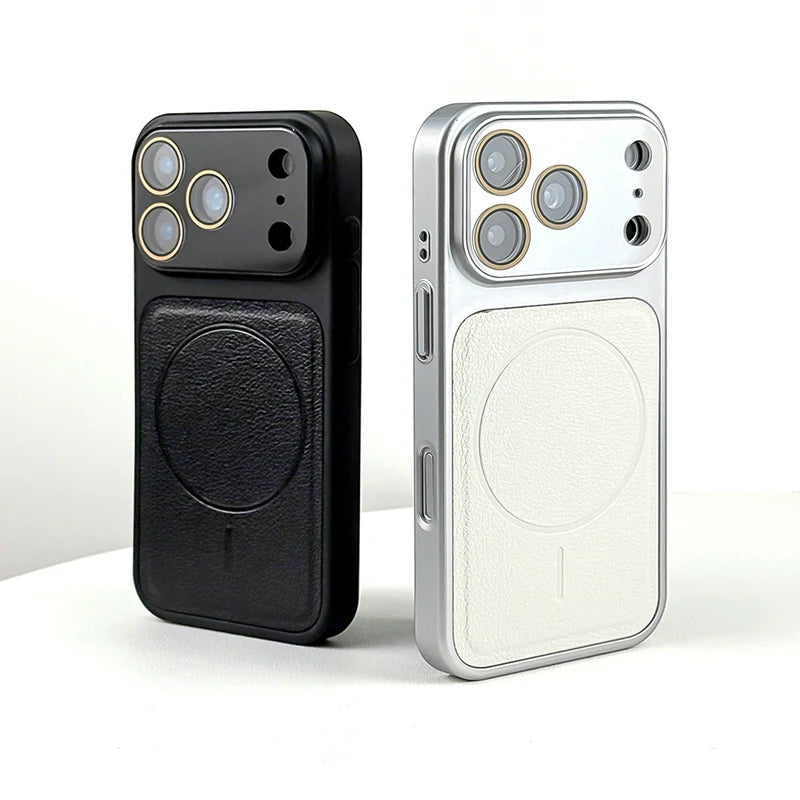 MagSafe Compatible Lychee Texture Case for iPhone 17 Series