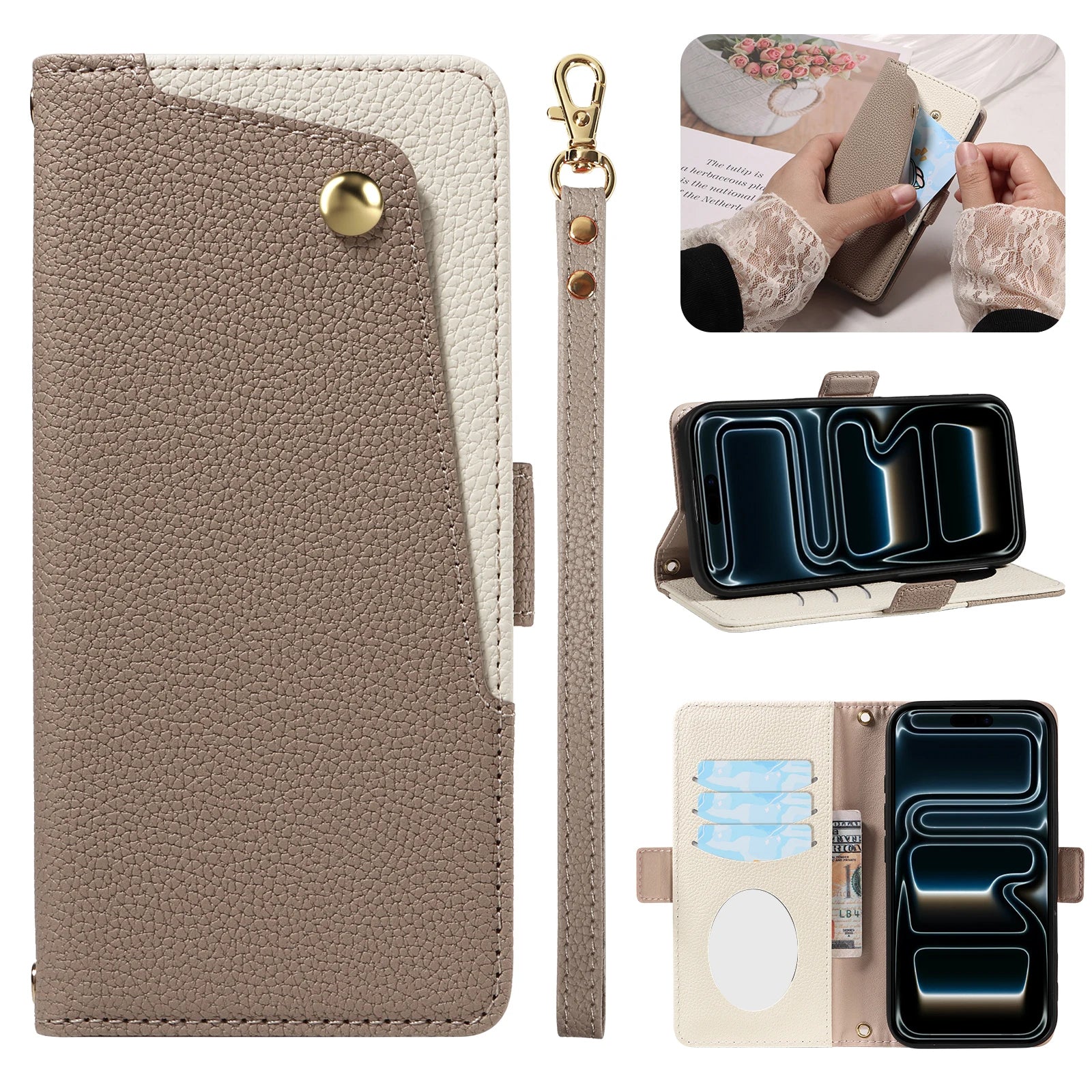 Skin Feel Leather Wallet Case for iPhone 17 Series