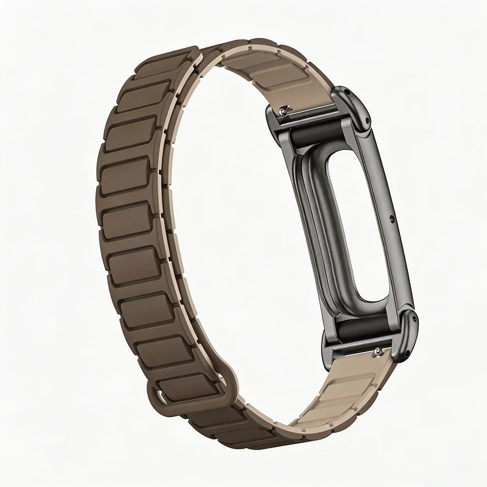 Silicone Magnetic Replacement Strap with Metal Case for Google Fitbit Air