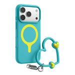Shockproof Liquid Silicone MagSafe Case with Heart-Shaped Lanyard for iPhone 17 Series