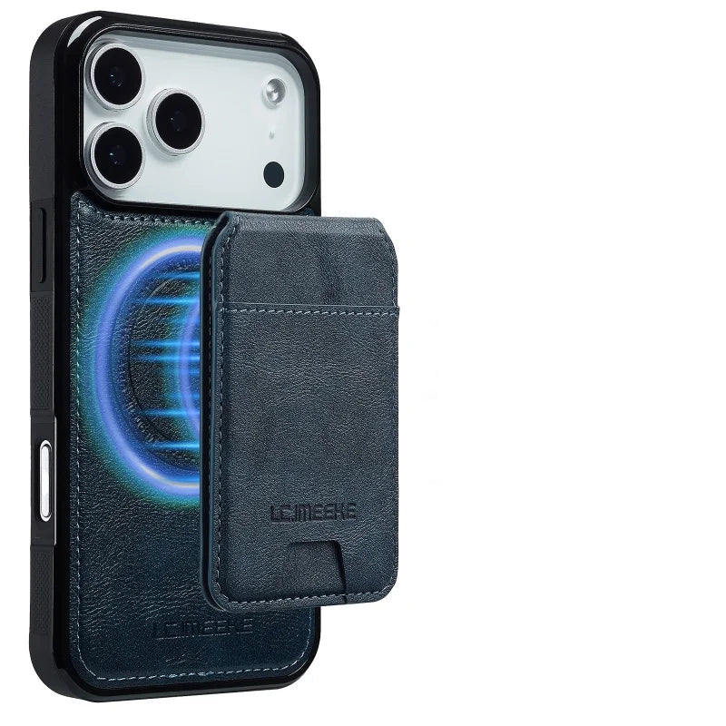 iPhone 17 Series Leather MagSafe Case with Removable Card Cover