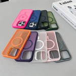Shockproof Matte MagSafe Case with Metal Lens Stand for iPhone 15 Series