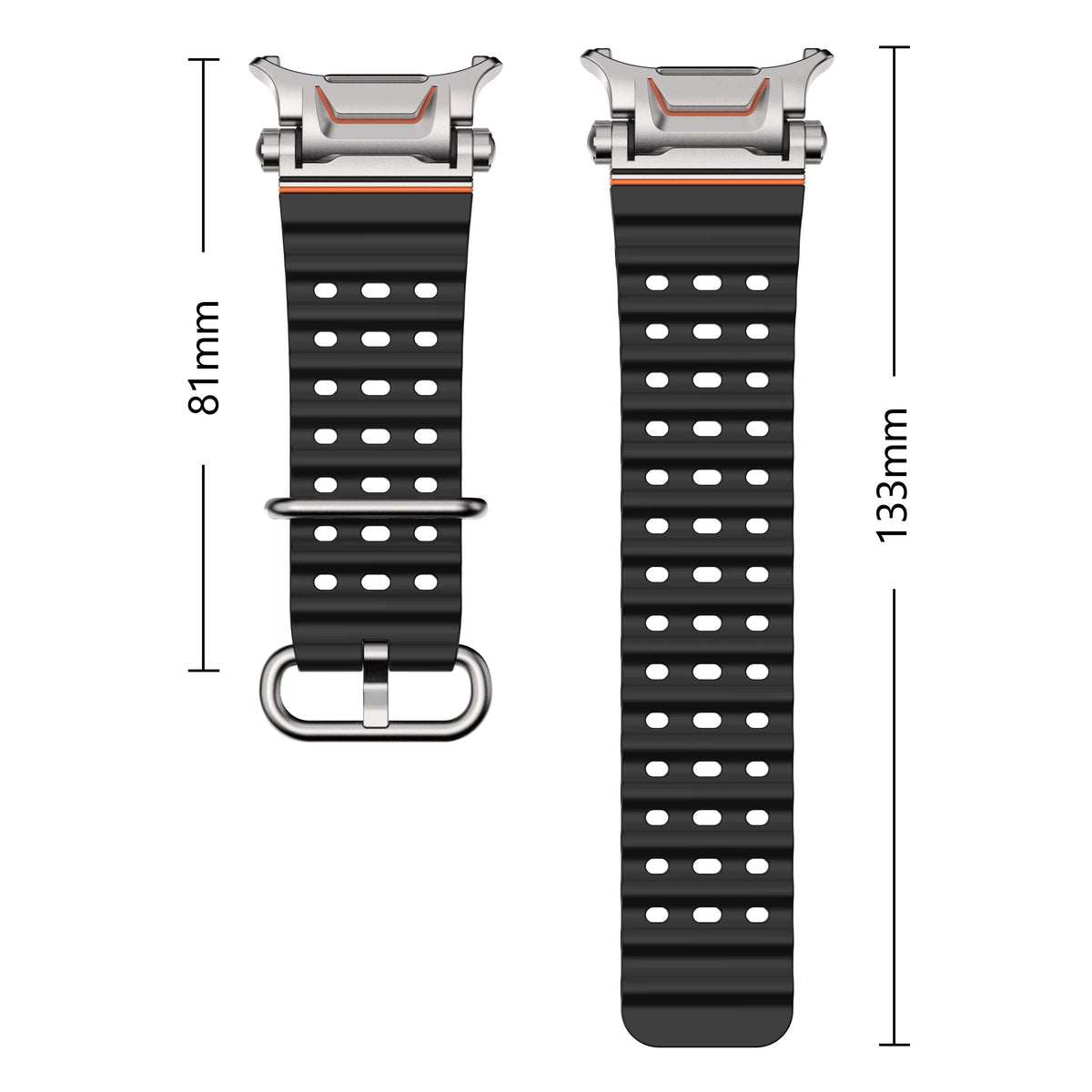 Perforated Silicone Watch Band for Samsung Galaxy Watch Ultra 2
